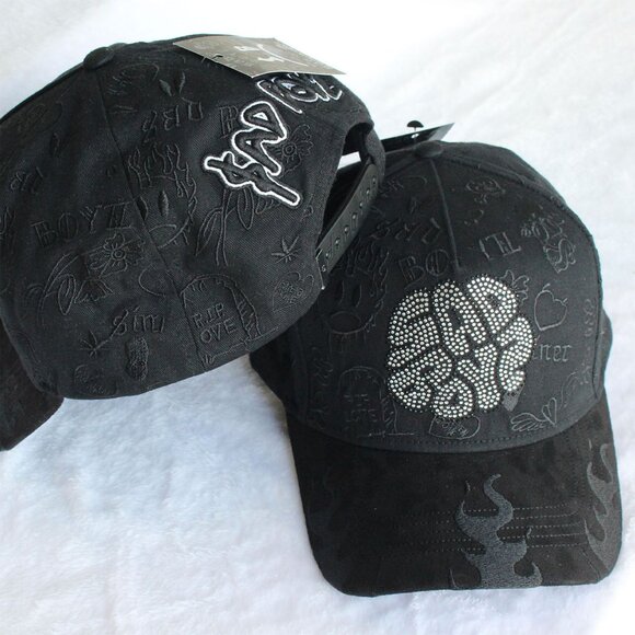 DandyHats Other - Dandy Hats X Sad Boyz Collab – Black Snapback with Rhinestone Lettering